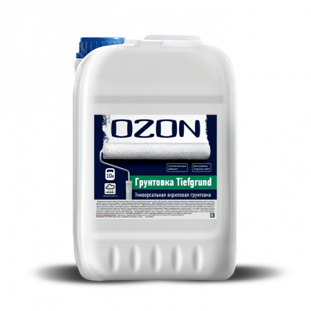 Грунтовка упрочняющая акриловая OZON Tiefgrund ВД-АК-013(-5)-10   для работ при -5°С